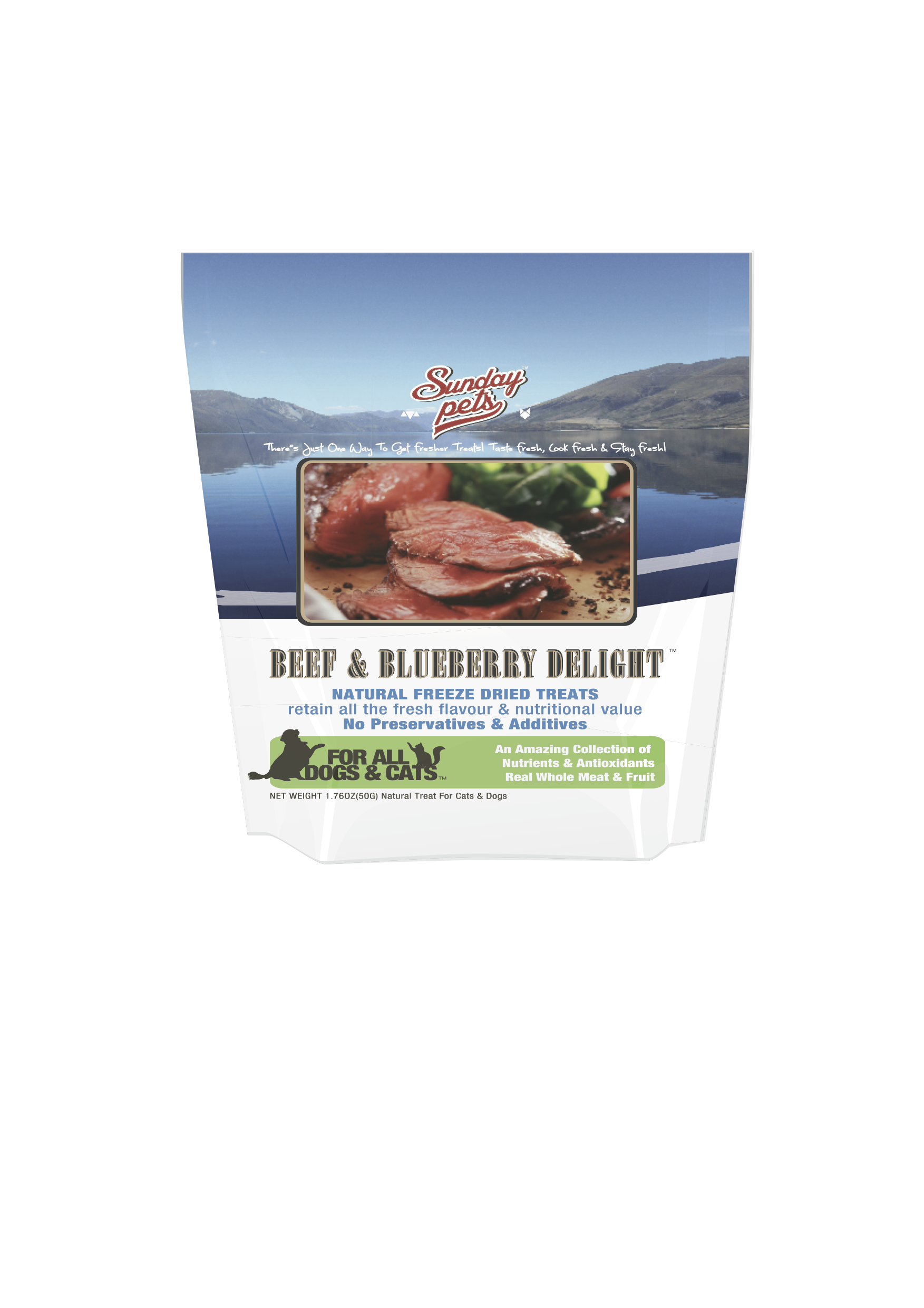 Sunday Pets Freeze Dried Beef and Blueberry - Click Image to Close